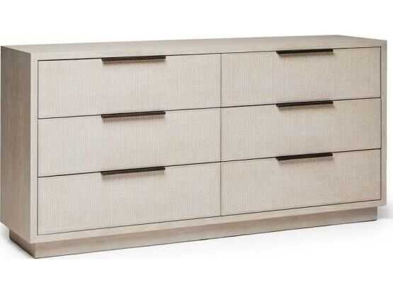 Interlude Home Holmes 6-Drawers Brown Oak Wood Double Dresser