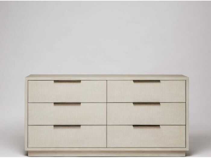 Interlude Home Holmes 6-Drawers Brown Oak Wood Double Dresser