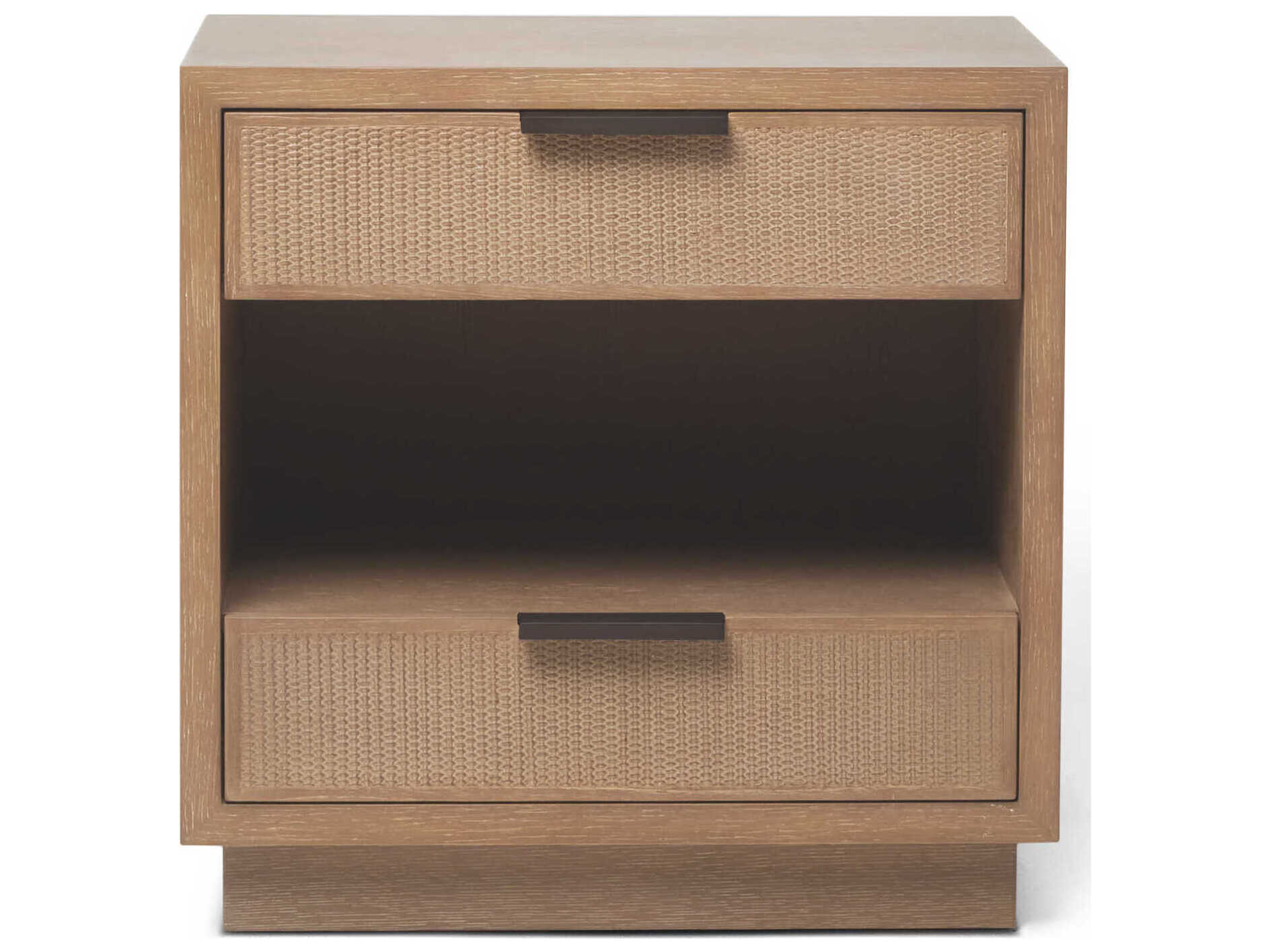 Interlude Home Holmes 2-Drawers Brown Oak Wood Nightstand