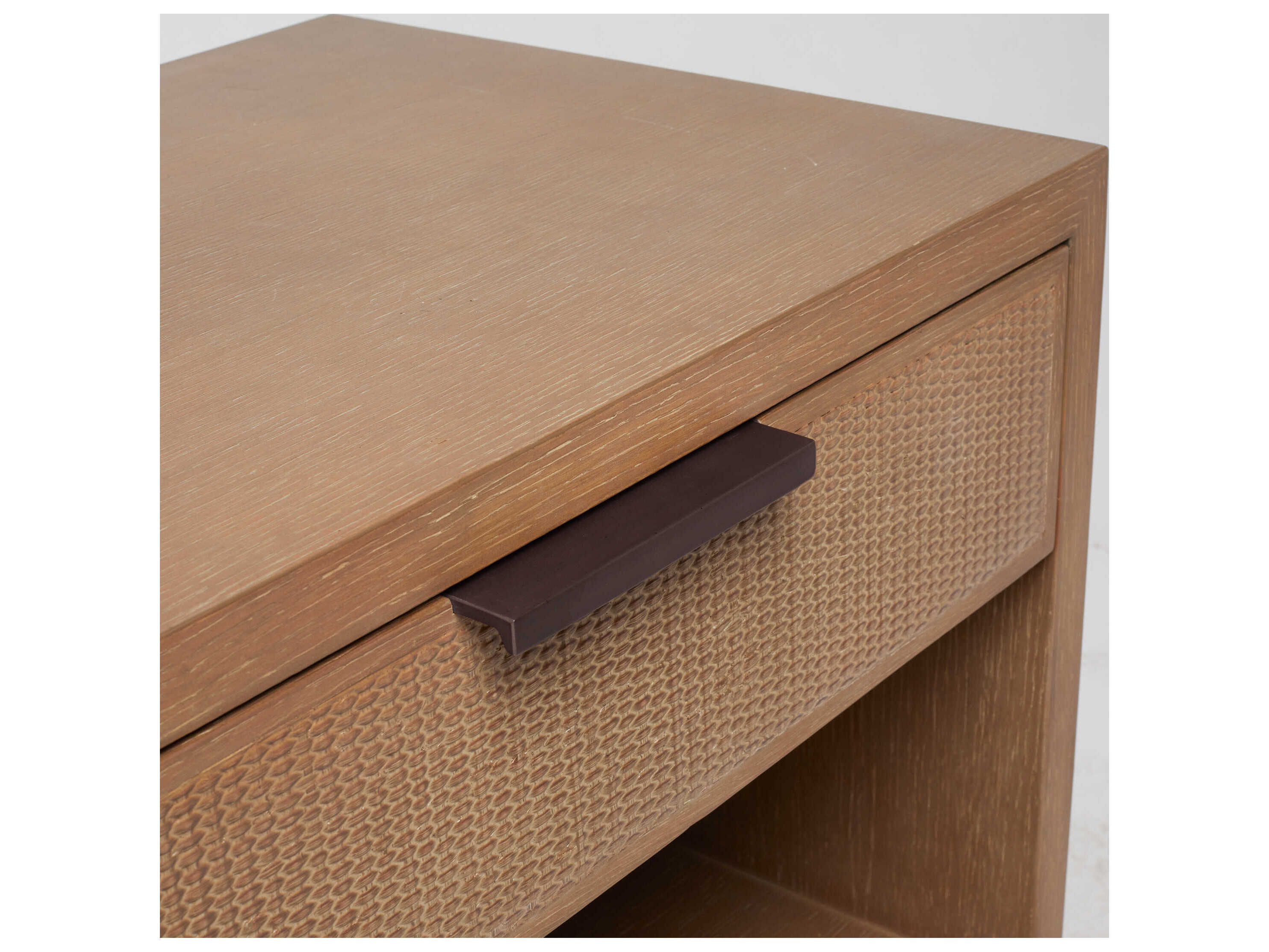 Interlude Home Holmes 2-Drawers Brown Oak Wood Nightstand