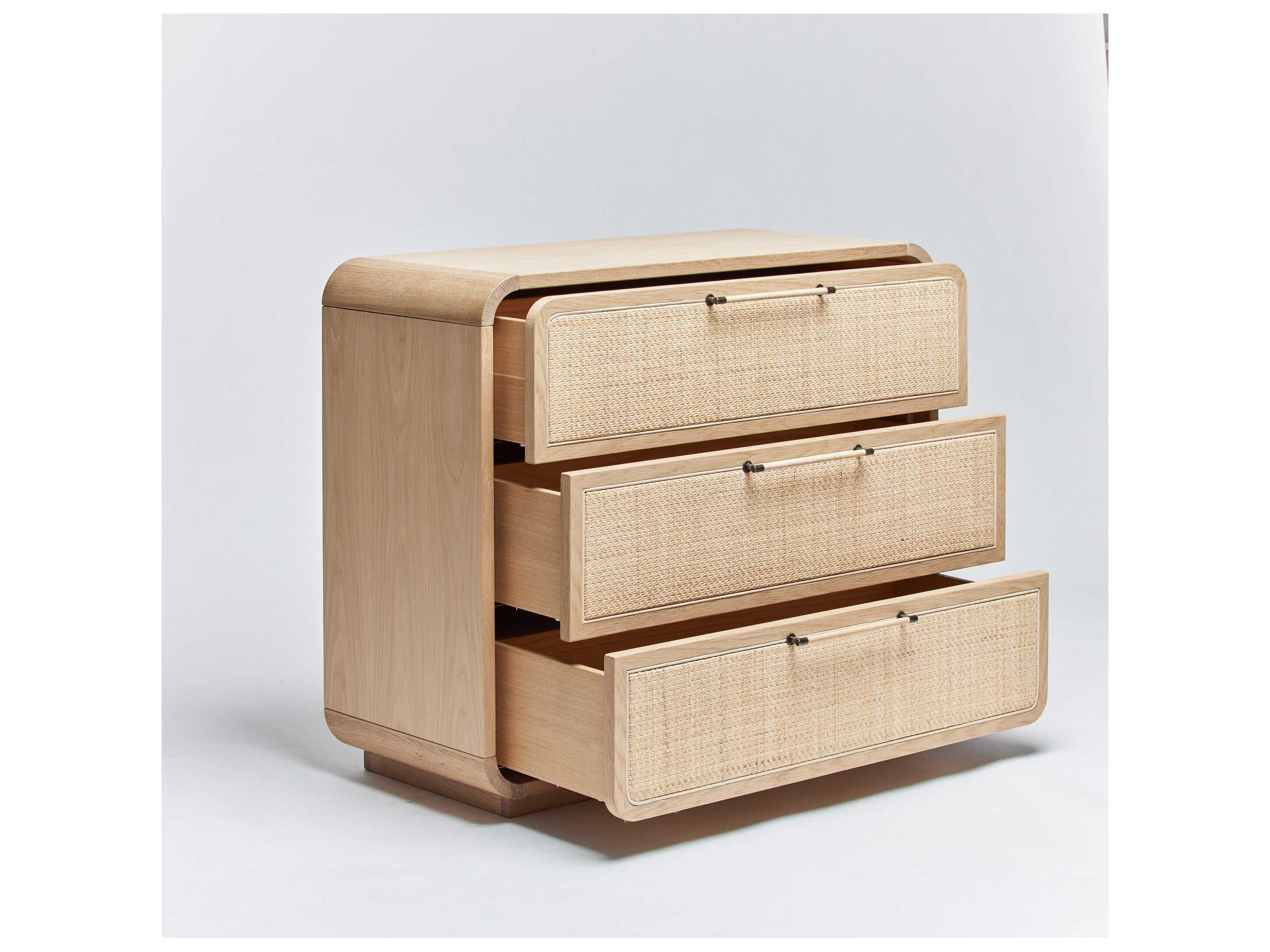 Interlude Home Marsh 3-Drawers Beige Oak Wood Dresser