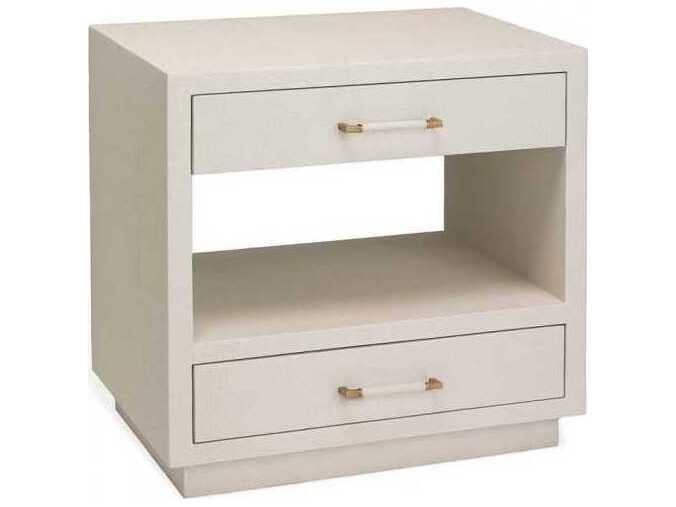Interlude Home Taylor 2-Drawers White Nightstand