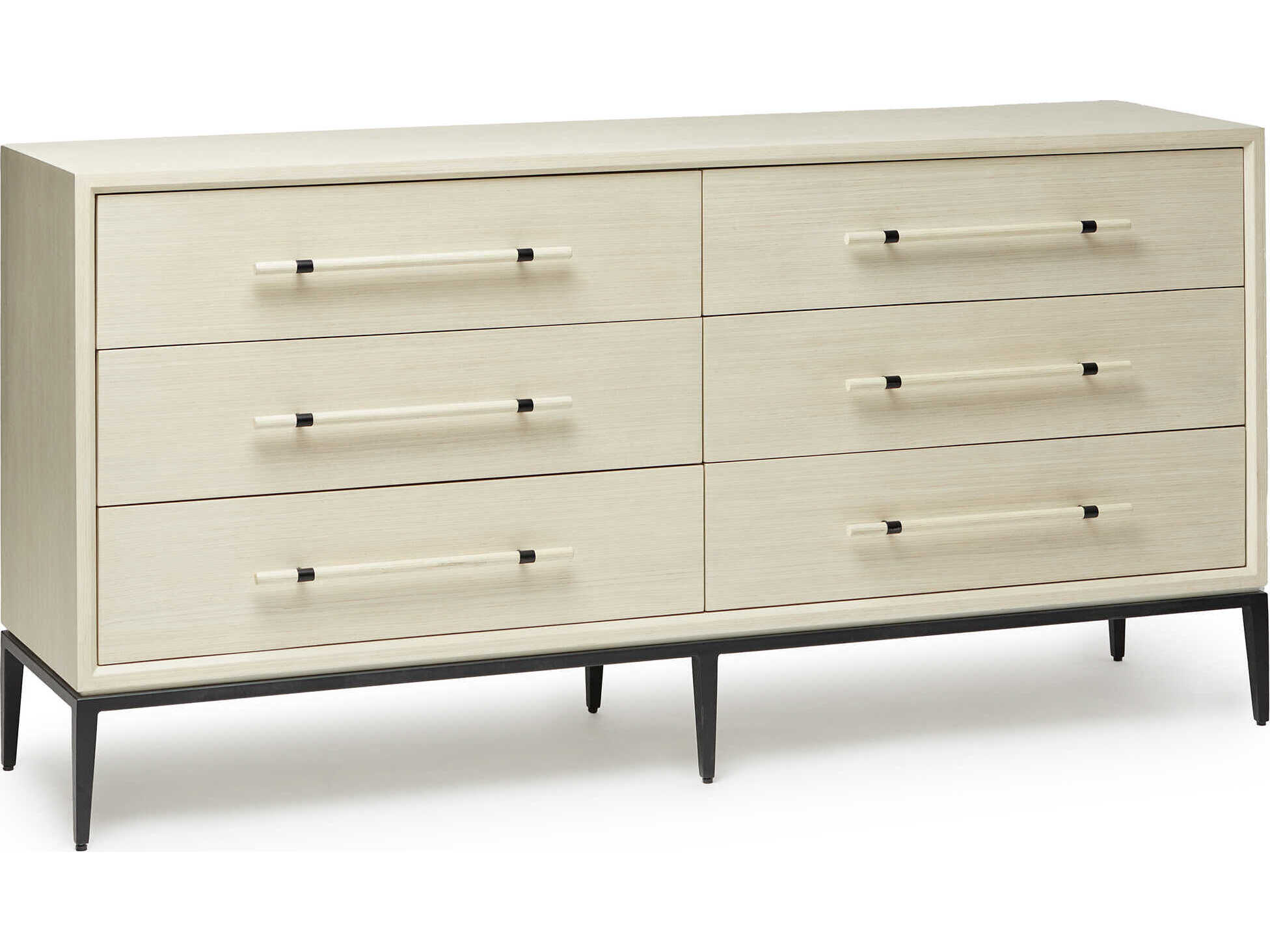 Interlude Home Burton 6-Drawers Beige Ash Wood Double Dresser