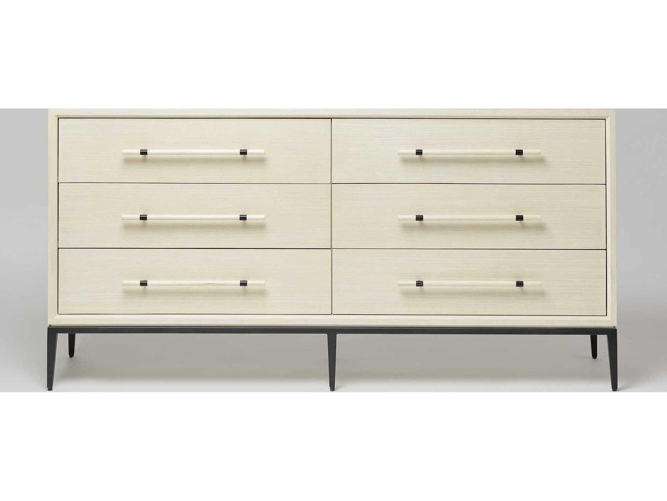 Interlude Home Burton 6-Drawers Beige Ash Wood Double Dresser