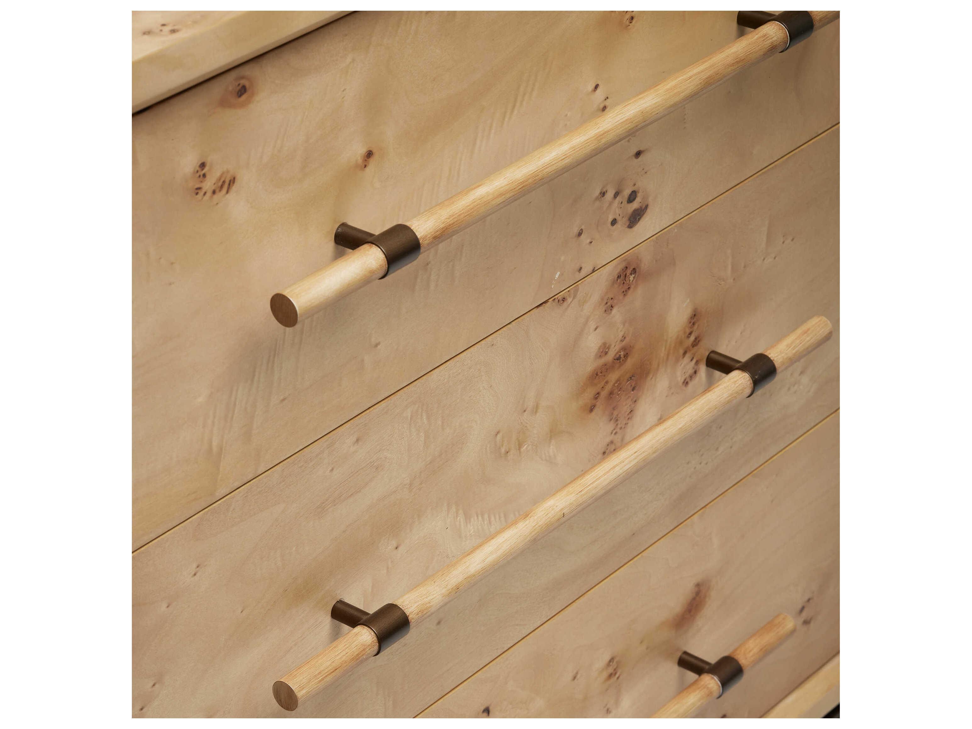 Interlude Home Burton 6-Drawers Brown Ash Wood Double Dresser