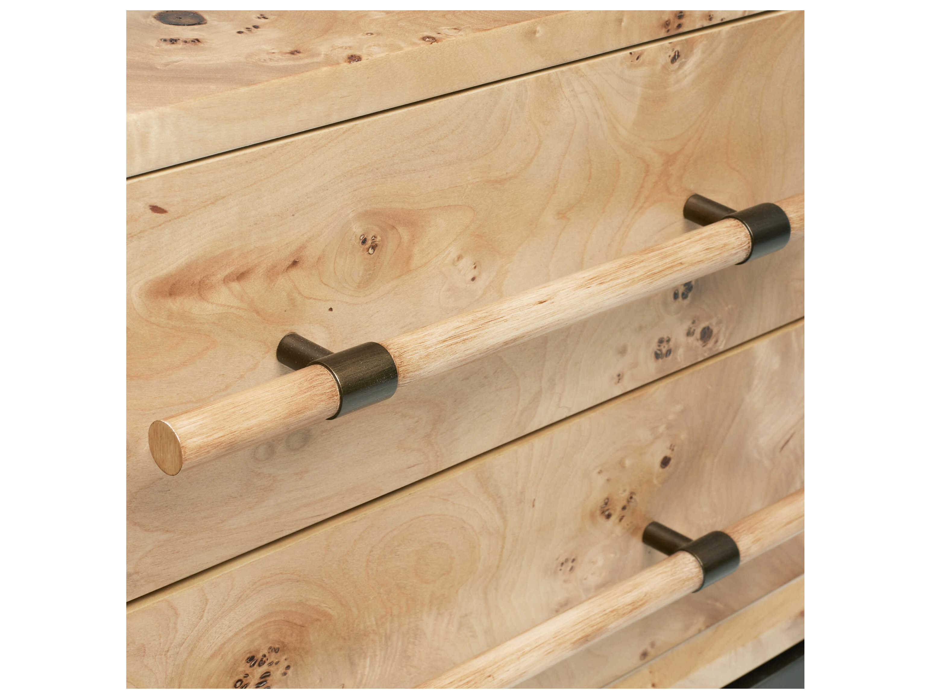 Interlude Home Burton 2-Drawers Brown Ash Wood Nightstand