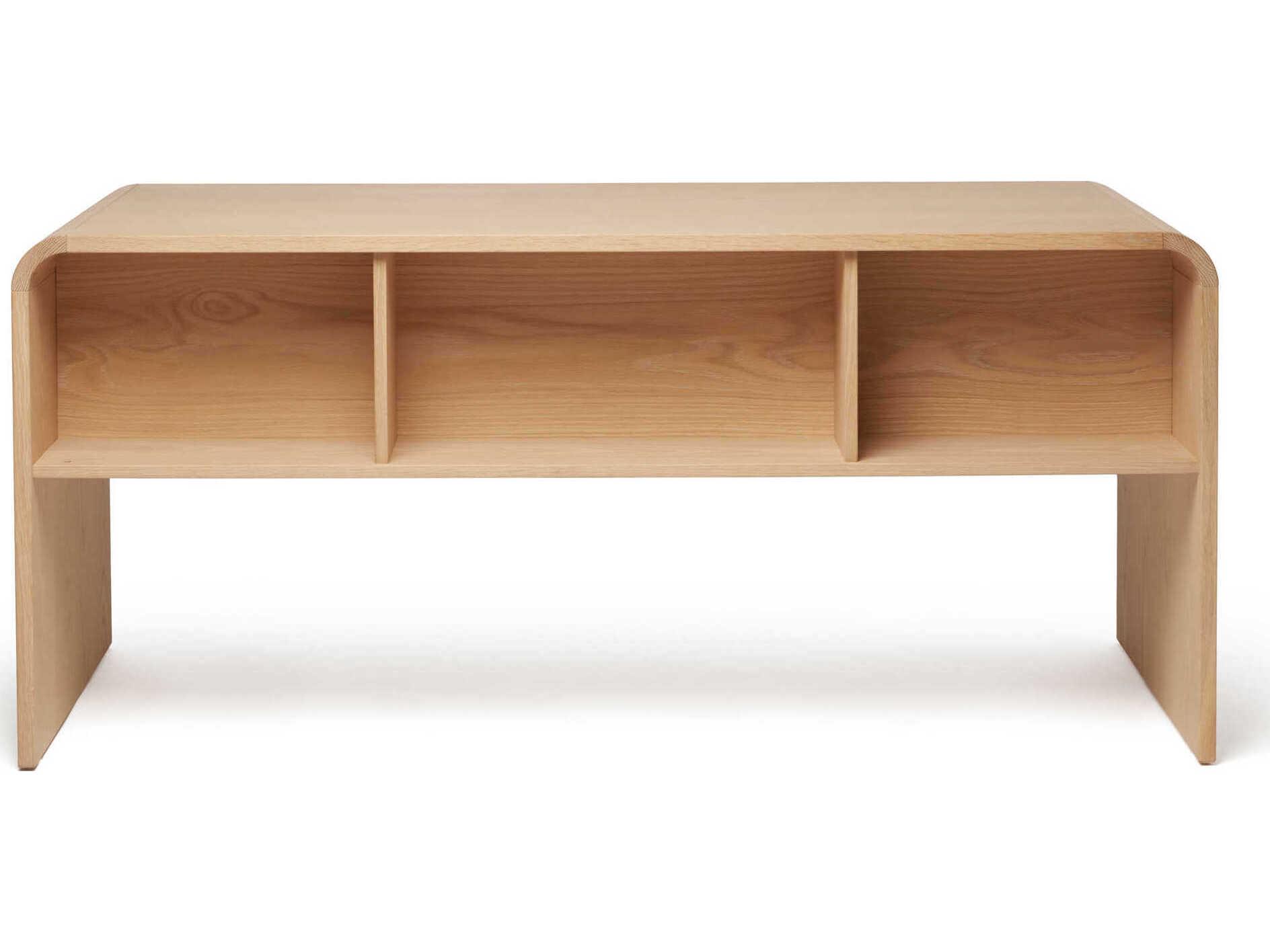 Interlude Home Marsh Saddle Beige Oak Wood Writing Desk