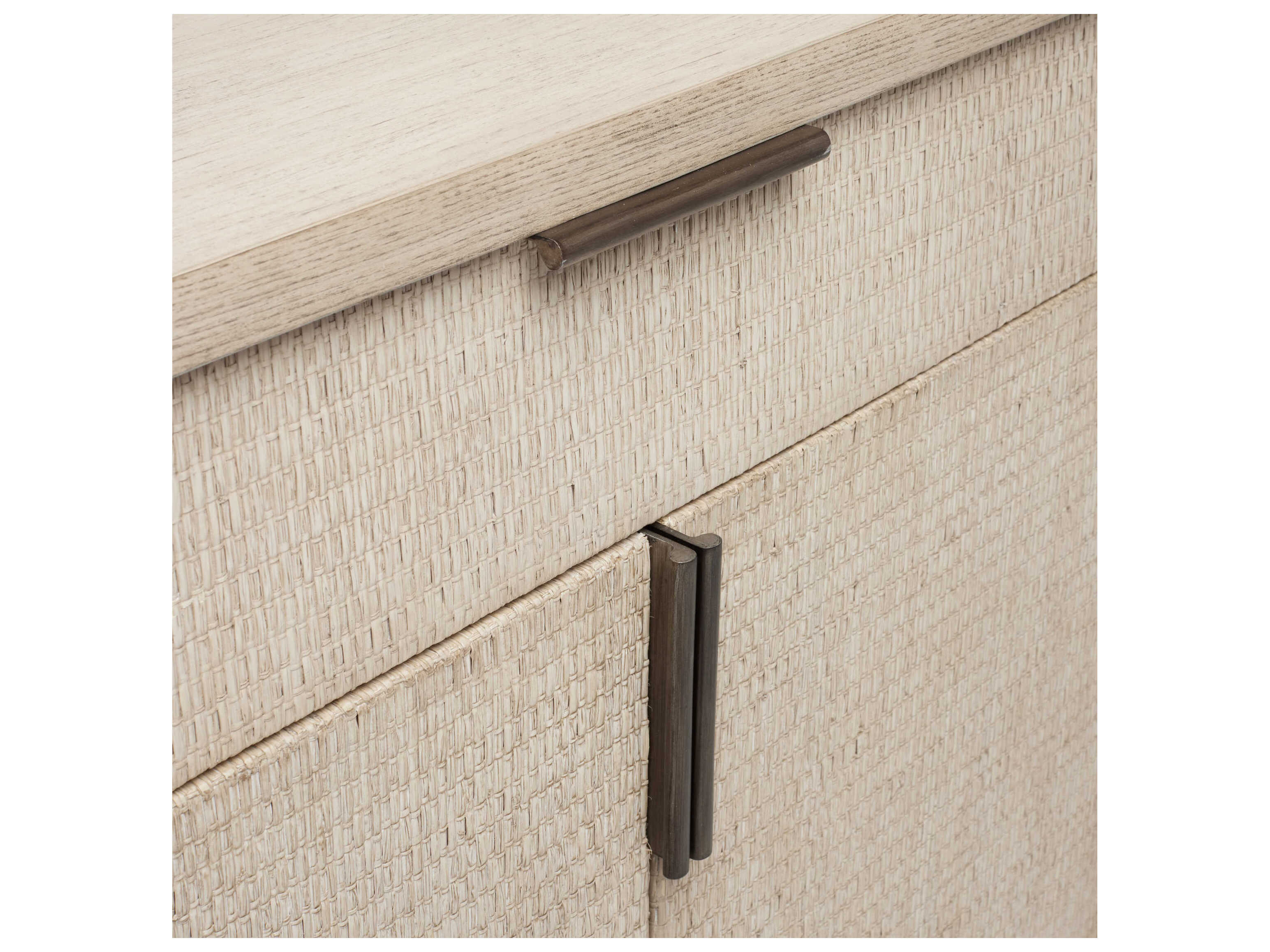 Interlude Home Harperly Washed Taupe Satin Aged Bronze Beige Accent Chest