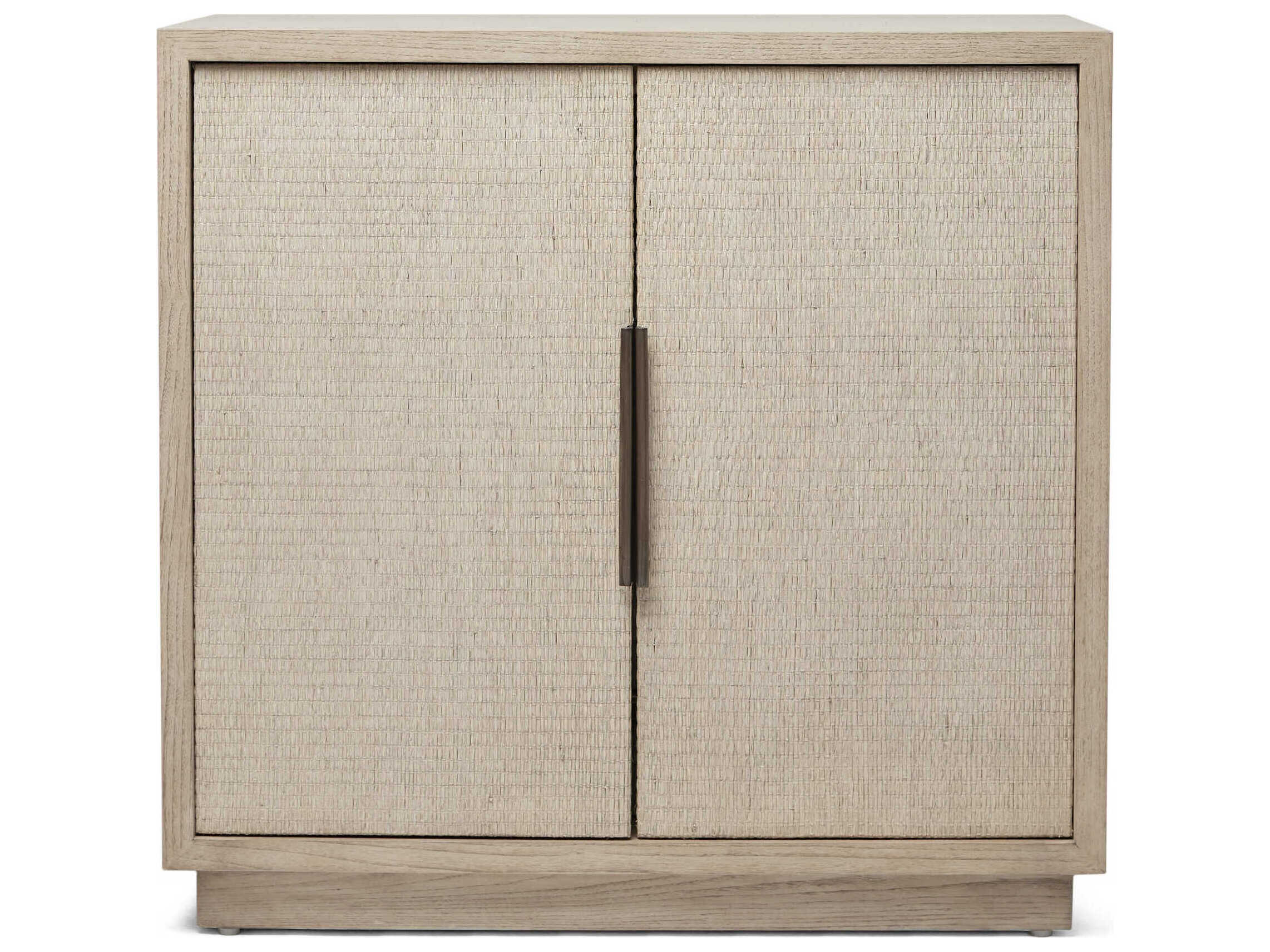 Interlude Home Harperly Gray Washed Taupe Satin Aged Bronze Bar Cabinet