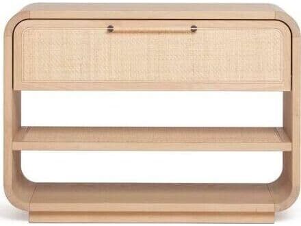 Interlude Home Marsh 1-Drawer Natural Oak Wood Nightstand