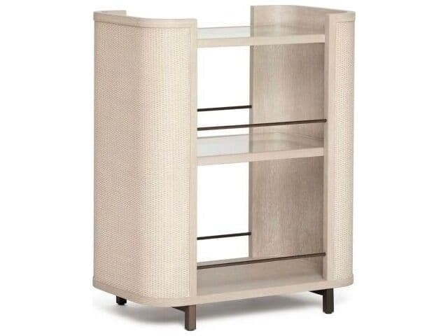 Interlude Home Holmes Glass Cliffside Classic Bronze Clear Bar Cart