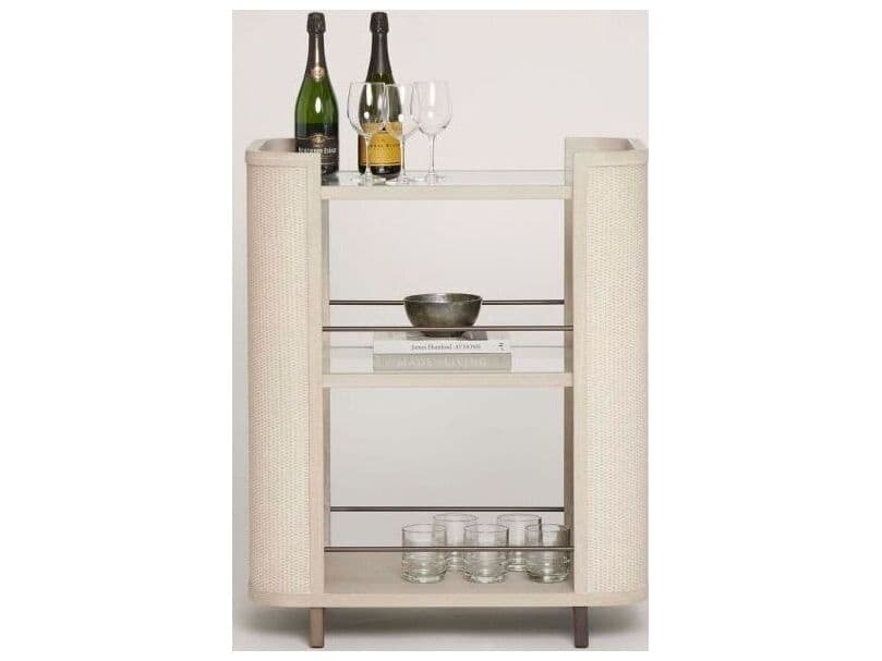 Interlude Home Holmes Glass Cliffside Classic Bronze Clear Bar Cart
