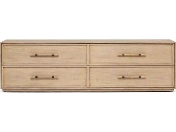 Interlude Home Clement 4-Drawers Natural Mahogany Wood Double Dresser