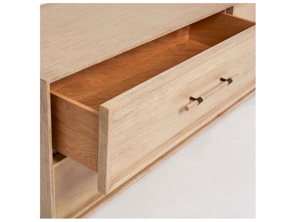 Interlude Home Clement 4-Drawers Natural Mahogany Wood Double Dresser