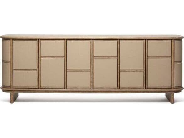 Interlude Home Guilford 84" Washed Taupe Cream Latte Media Console