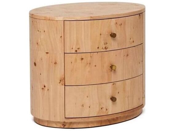 Interlude Home Blaine 3-Drawers Natural Nightstand