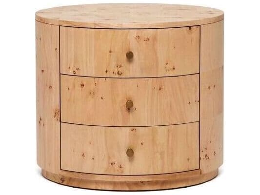 Interlude Home Blaine 3-Drawers Natural Nightstand