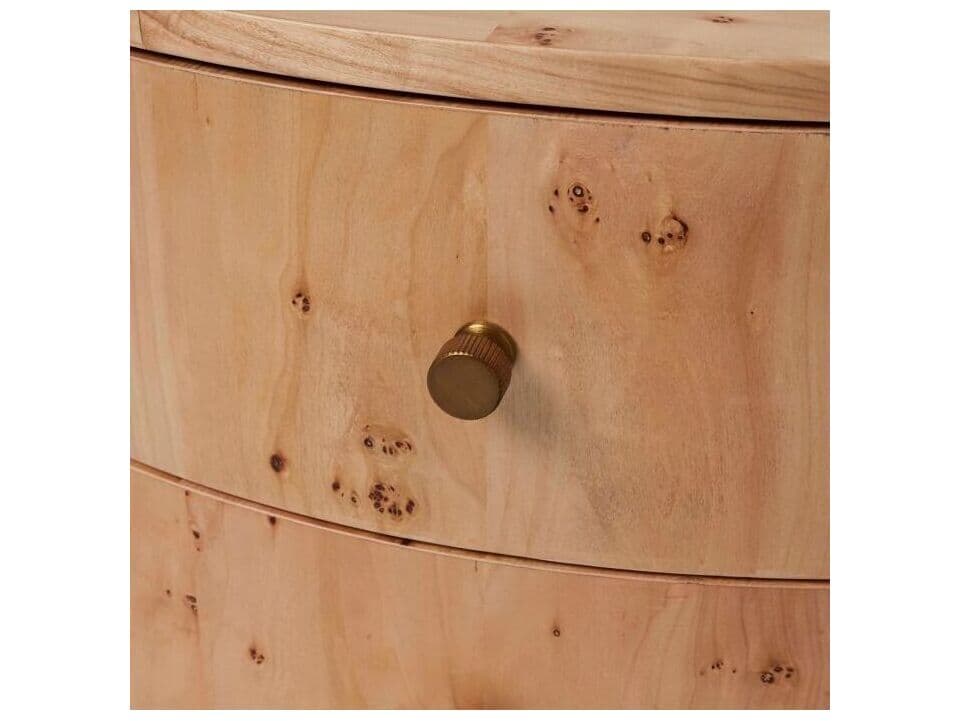 Interlude Home Blaine 3-Drawers Natural Nightstand