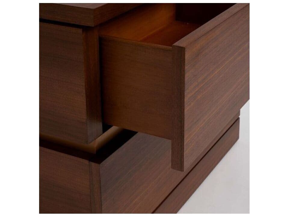 Interlude Home Bolton 2-Drawers Brown Walnut Wood Nightstand