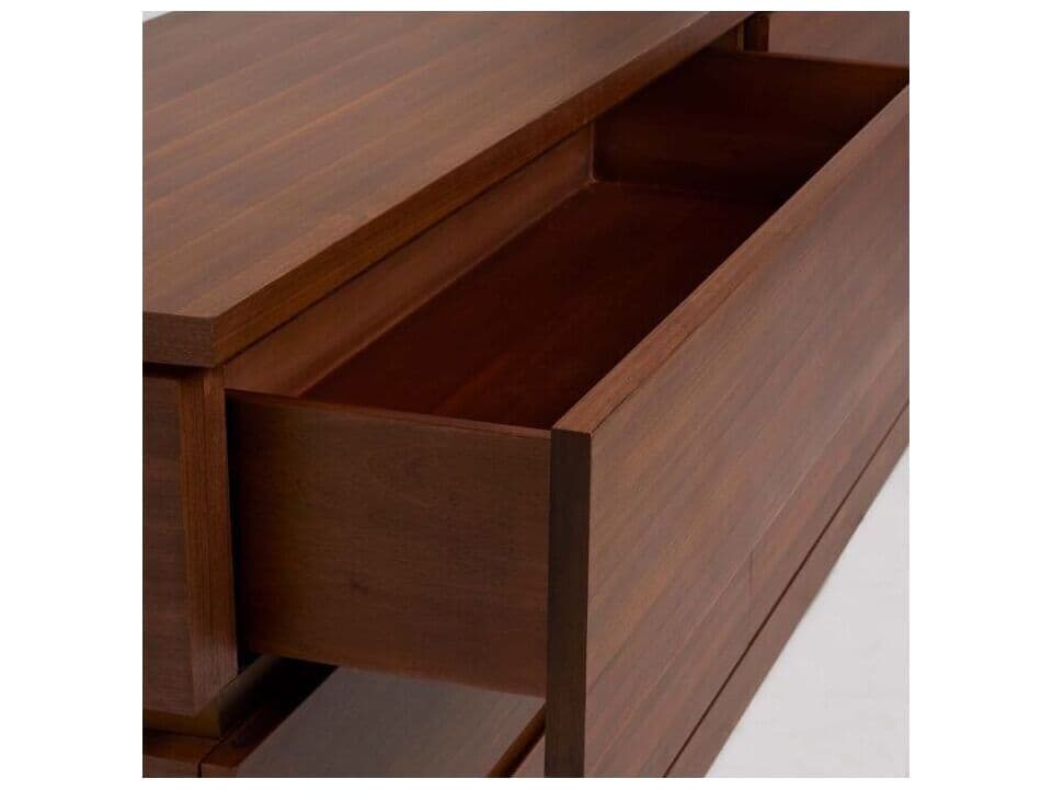 Interlude Home Bolton 6-Drawers Brown Walnut Wood Double Dresser