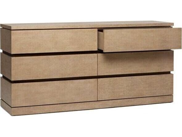 Interlude Home Bolton 6-Drawers Natural Oak Wood Double Dresser