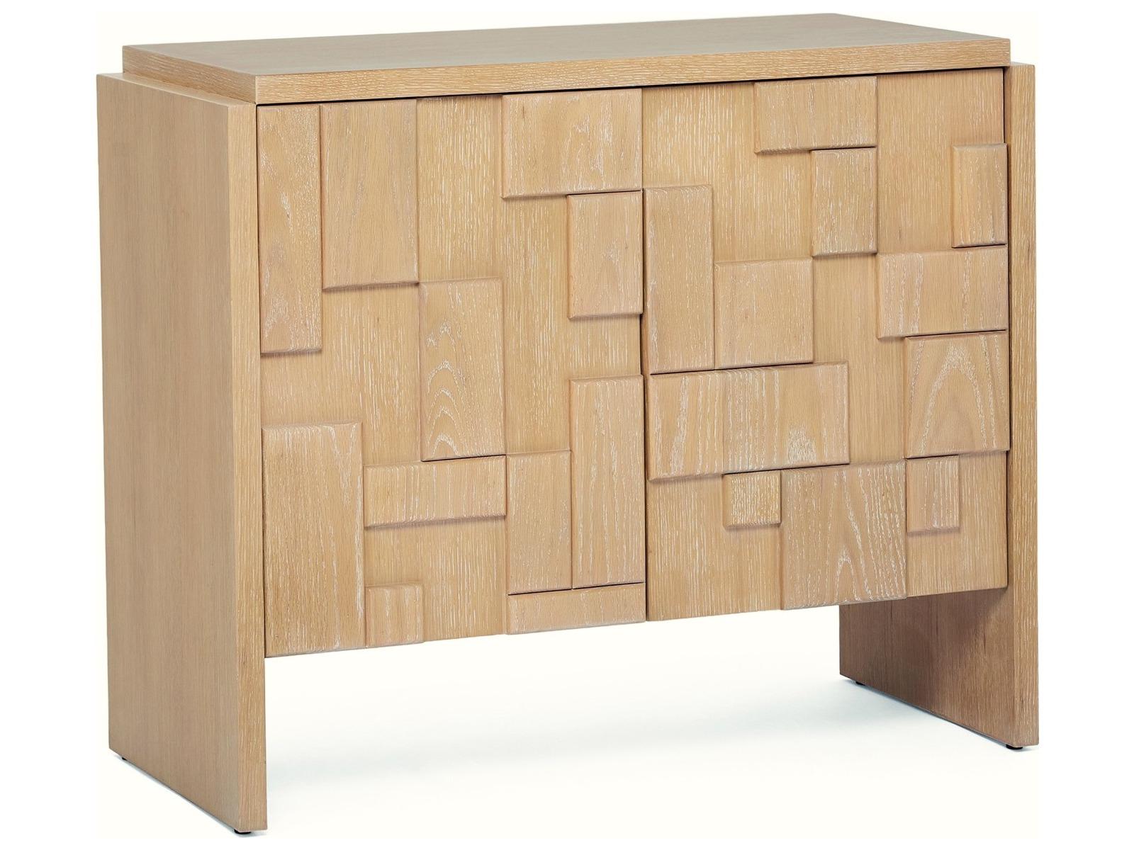 Interlude Home Louise Saddle Beige Oak Wood Accent Chest