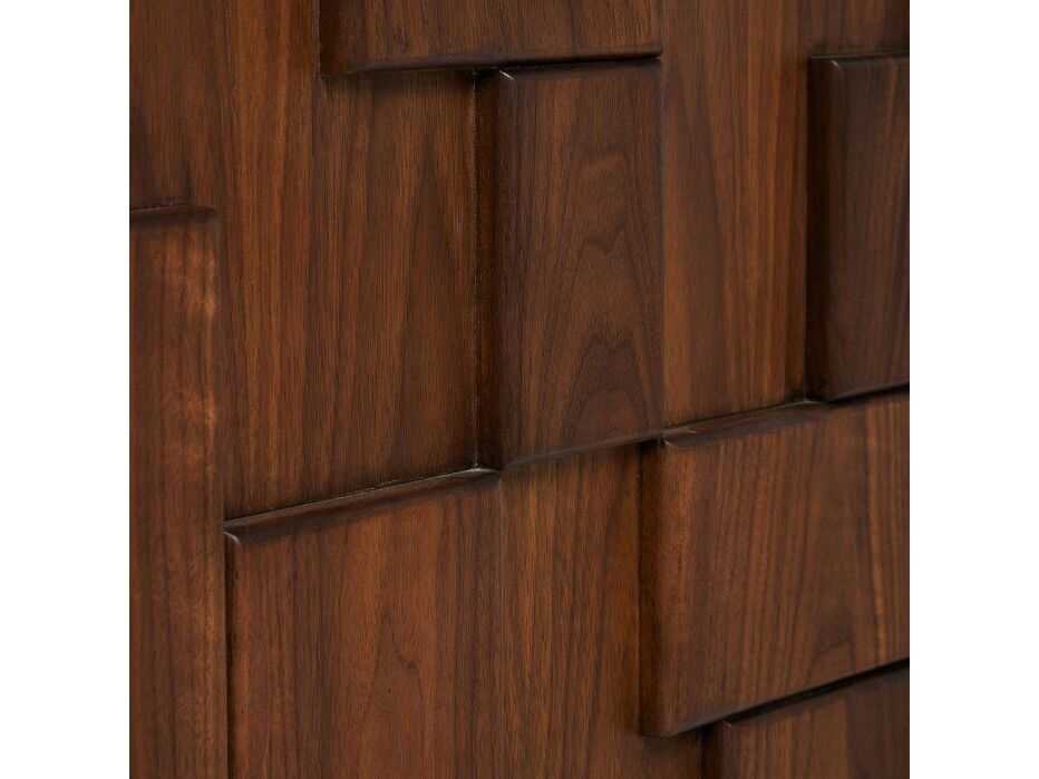 Interlude Home Louise 3-Drawers Brown Walnut Wood Dresser