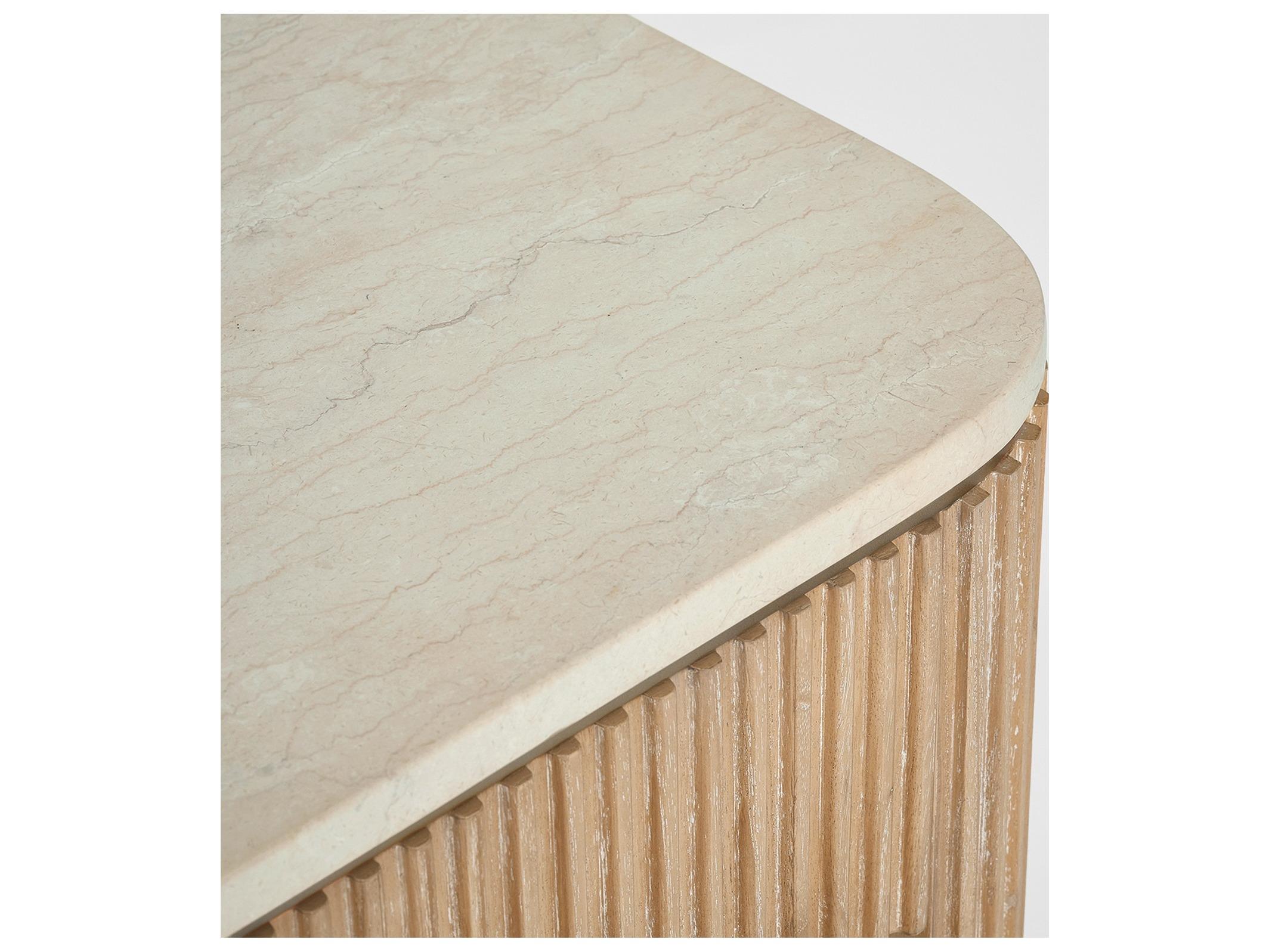 Interlude Home Morrison 1-Drawer Beige Mindi Wood Nightstand