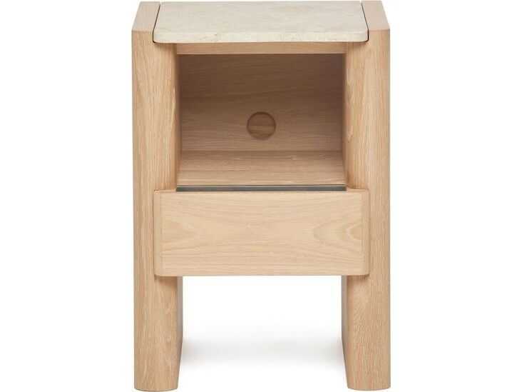 Interlude Home Arden 1-Drawer Natural Oak Wood Nightstand