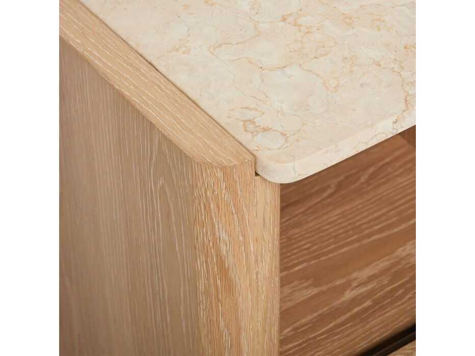 Interlude Home Arden 1-Drawer Natural Oak Wood Nightstand