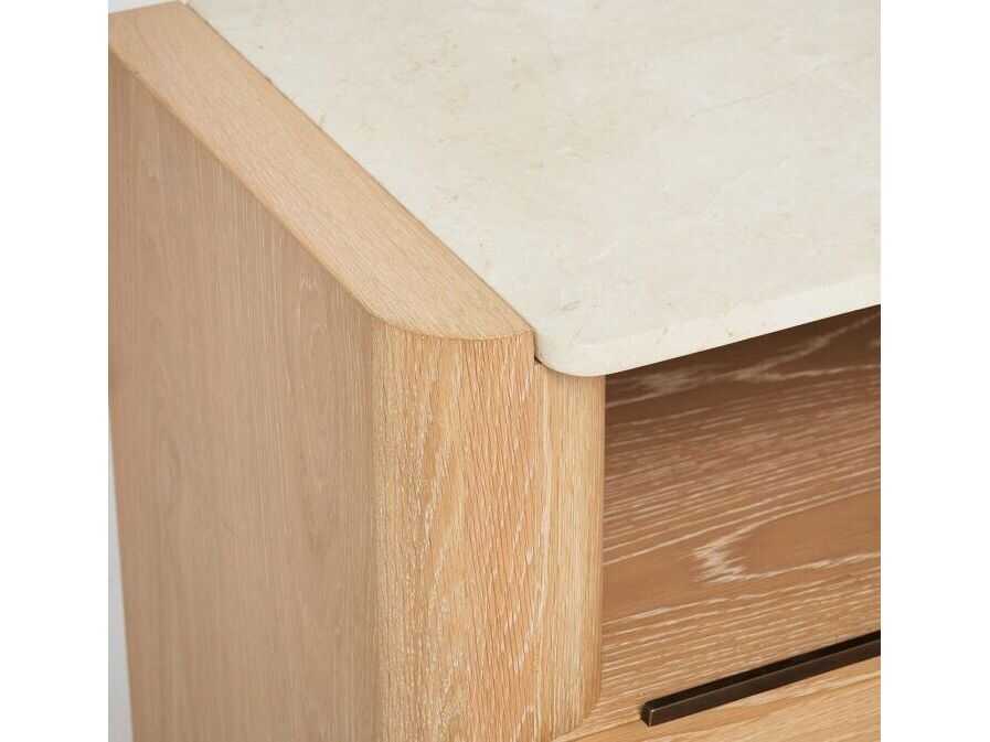 Interlude Home Arden 1-Drawer Natural Oak Wood Nightstand