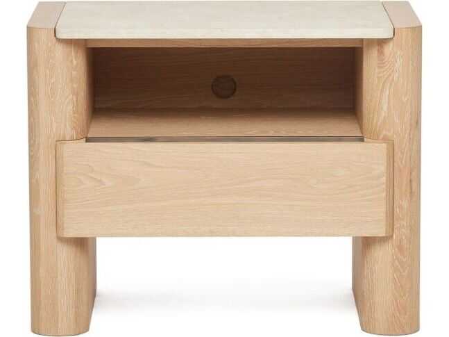 Interlude Home Arden 1-Drawer Natural Oak Wood Nightstand
