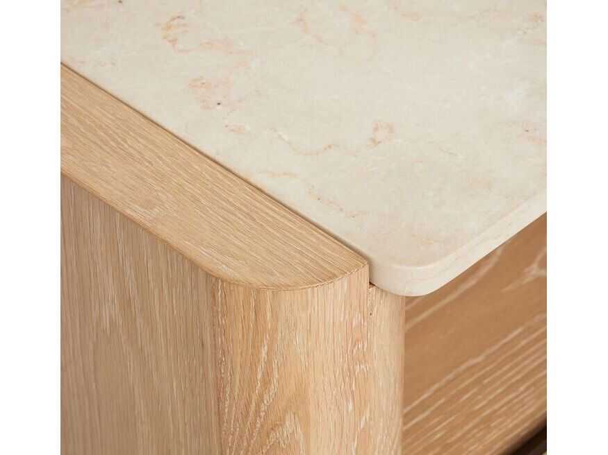 Interlude Home Arden 1-Drawer Natural Oak Wood Nightstand