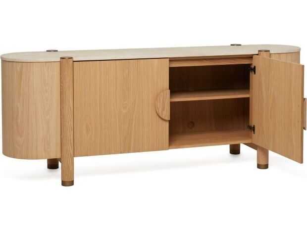 Interlude Home Thorne 84" Saddle Honey Antique Brass Media Console