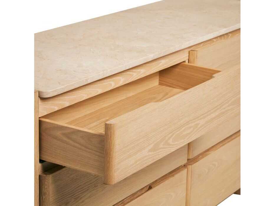 Interlude Home Arden 6-Drawers Natural Oak Wood Double Dresser