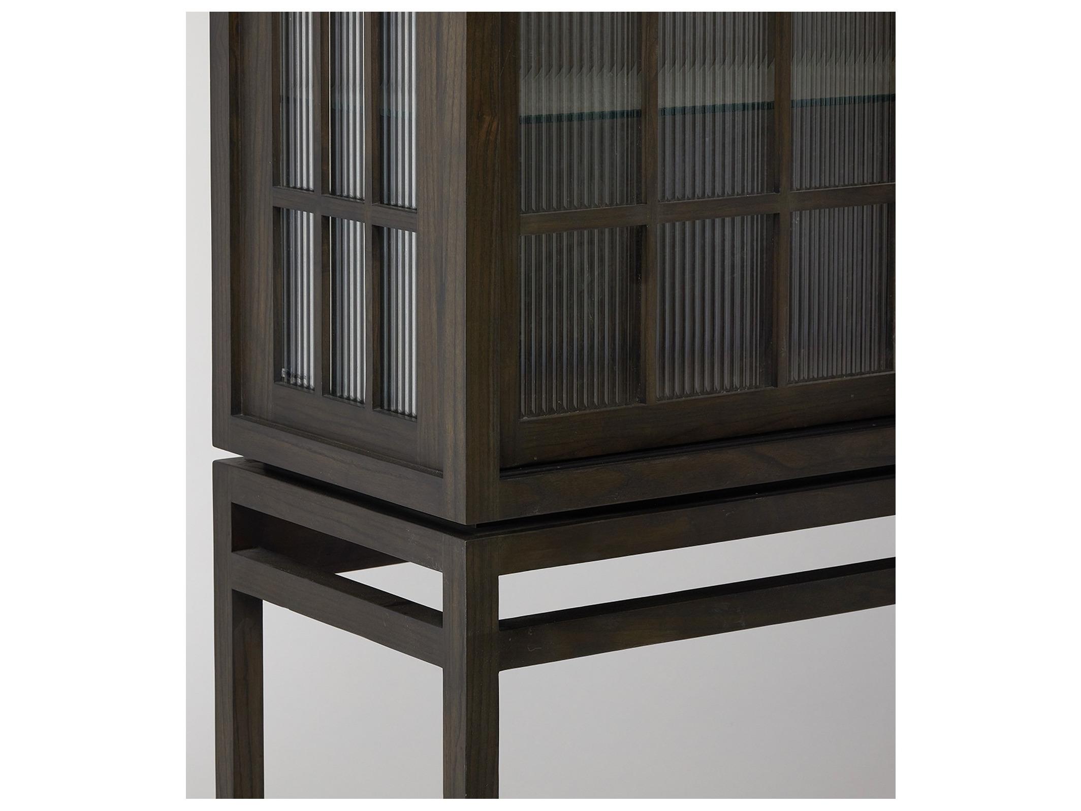 Interlude Home Hadley Oak Wood Cinder Display Cabinet