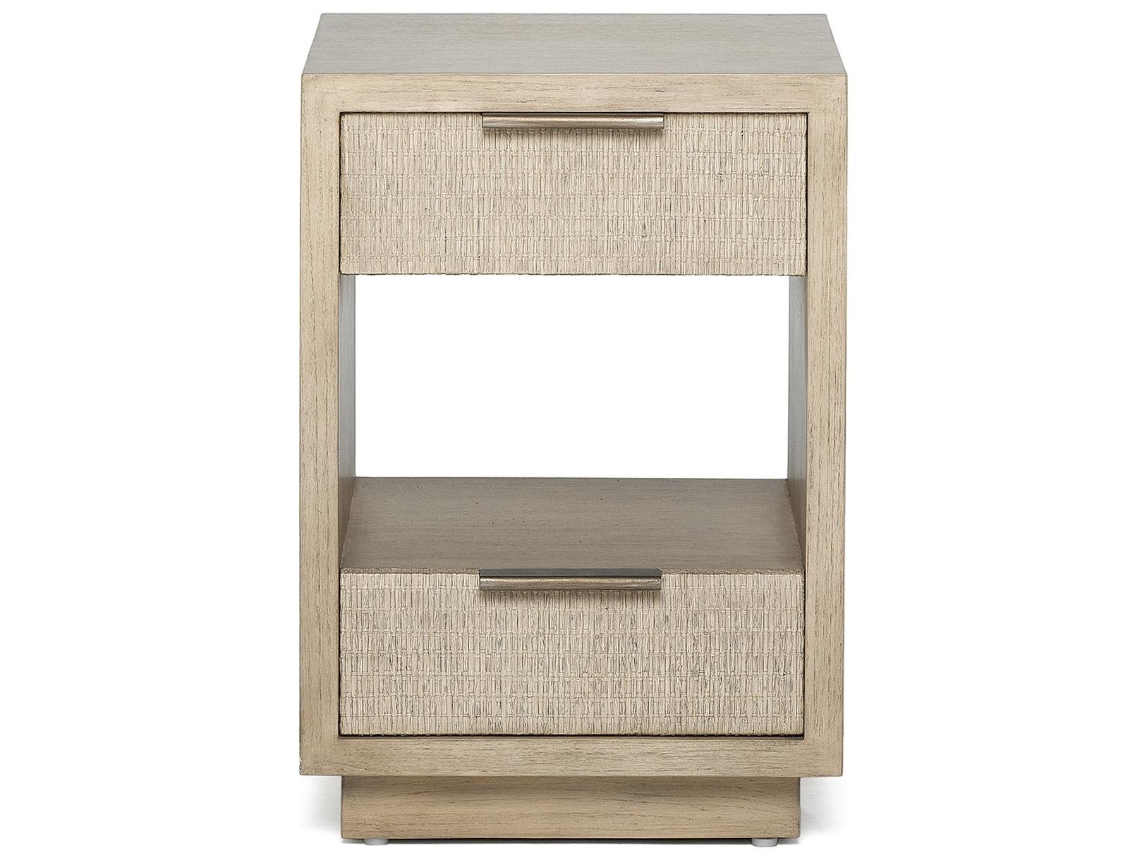 Interlude Home Harperly 2-Drawers Beige Sungkai Wood Nightstand