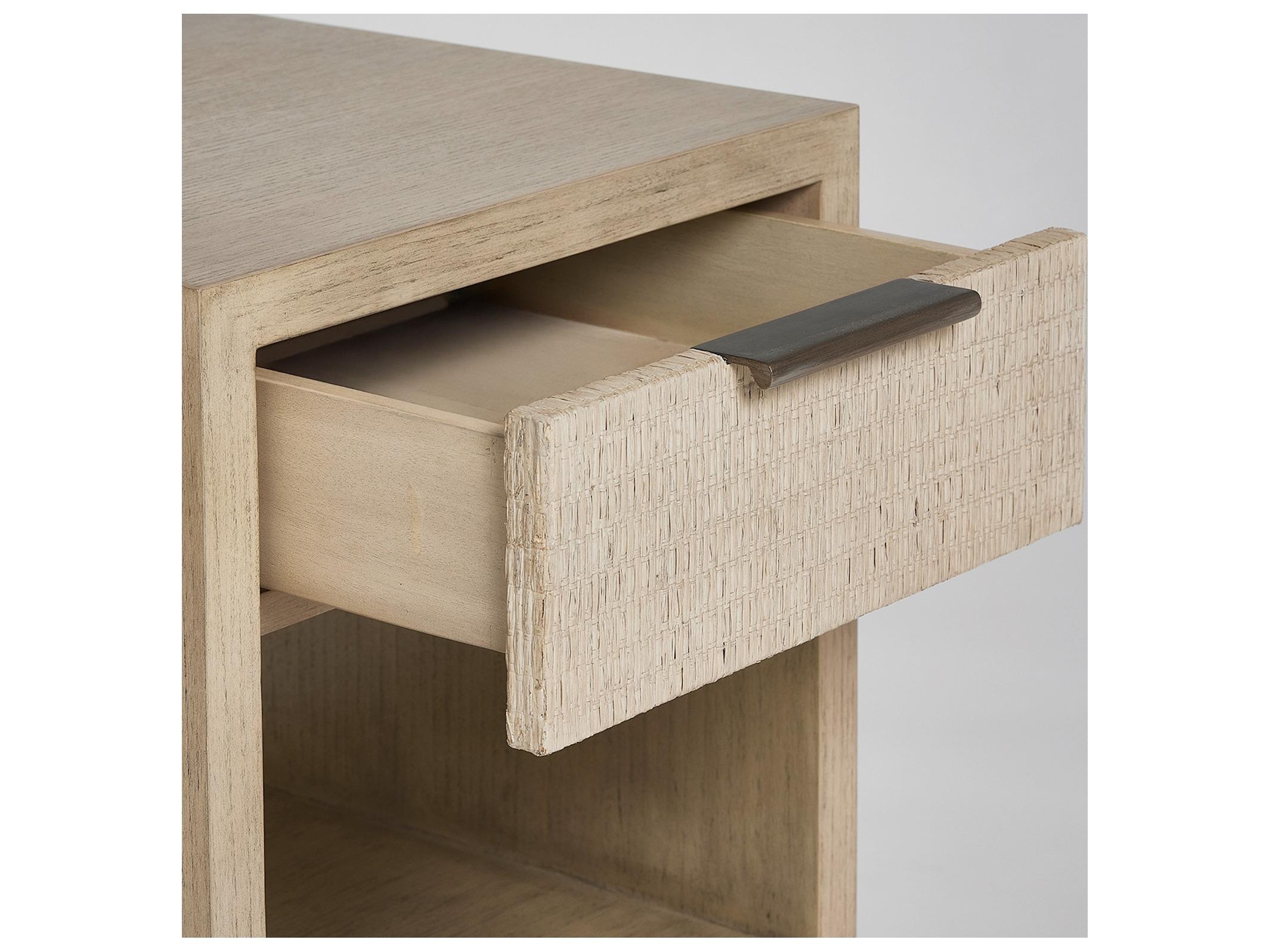 Interlude Home Harperly 2-Drawers Beige Sungkai Wood Nightstand