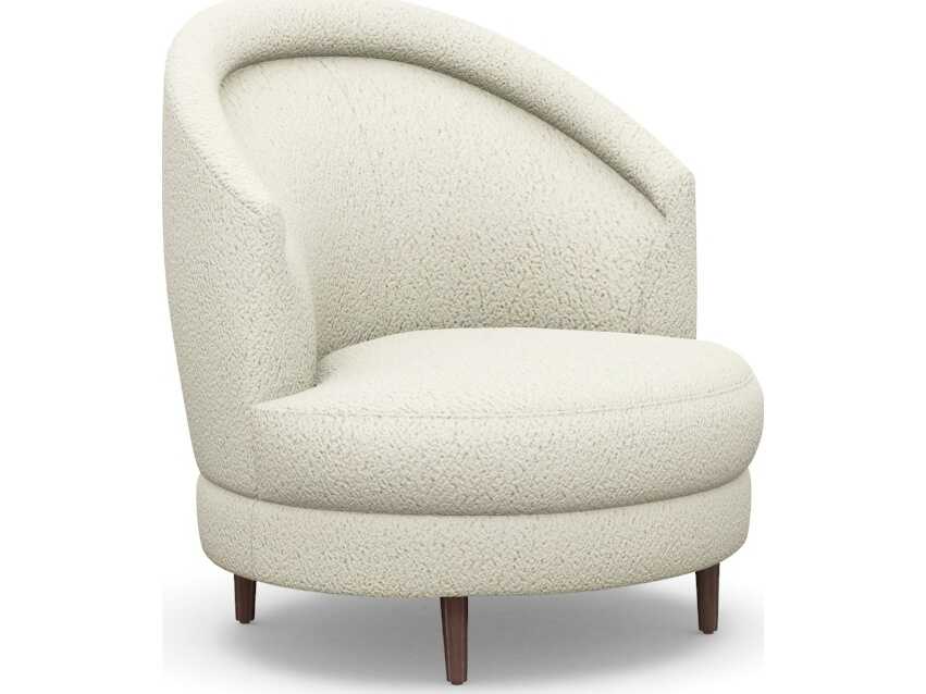 Interlude Home Capri Swivel Cream Faux Leather Accent Chair