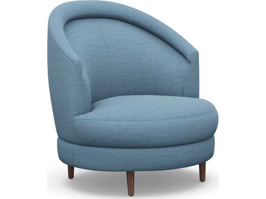 Interlude Home Capri Swivel Blue Accent Chair