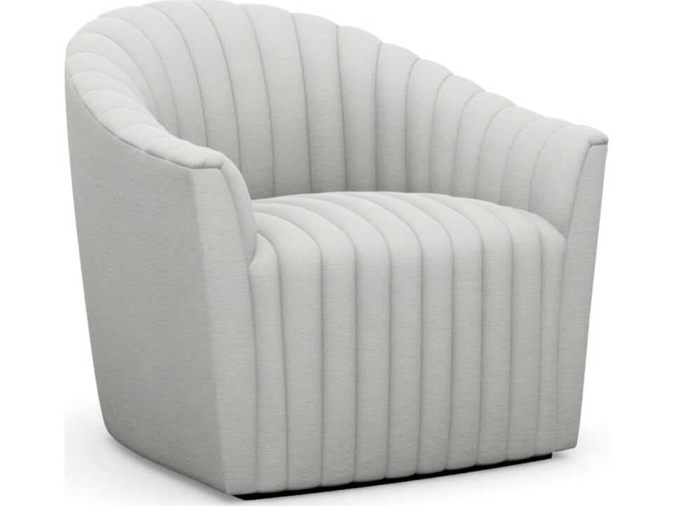 Interlude Home Channel Swivel Cream Accent Chair
