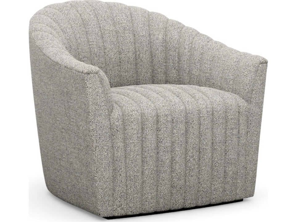 Interlude Home Channel Swivel Gray Accent Chair