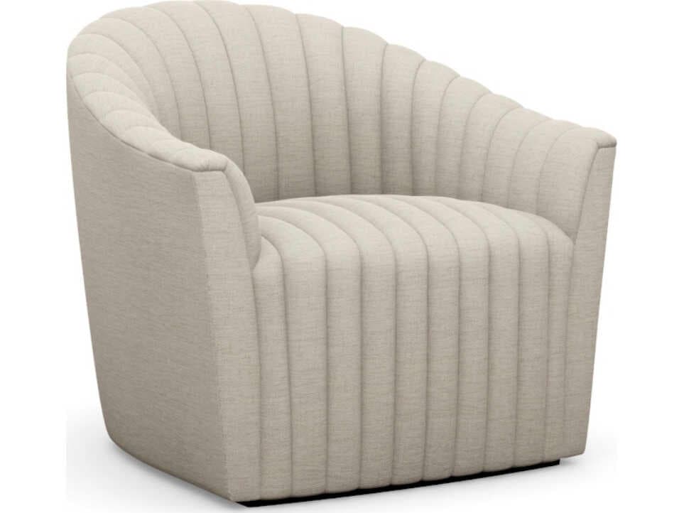 Interlude Home Channel Swivel Beige Accent Chair