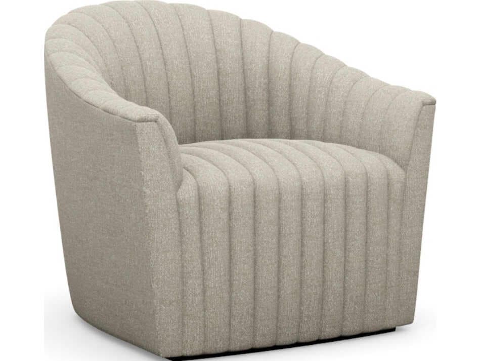 Interlude Home Channel Swivel Beige Accent Chair