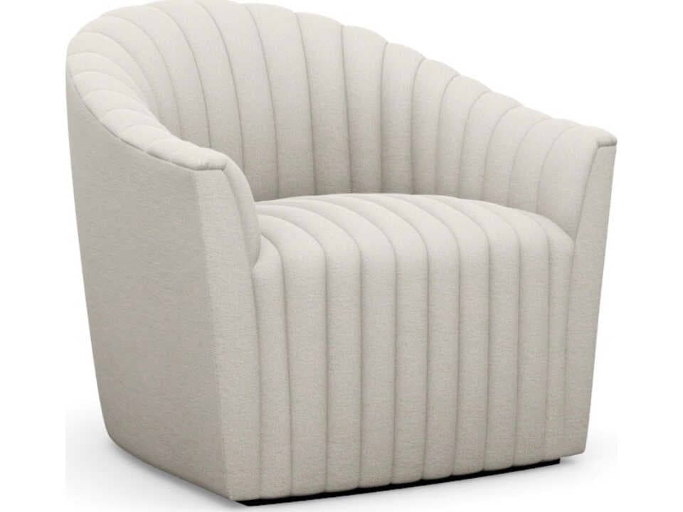Interlude Home Channel Swivel Cream Accent Chair