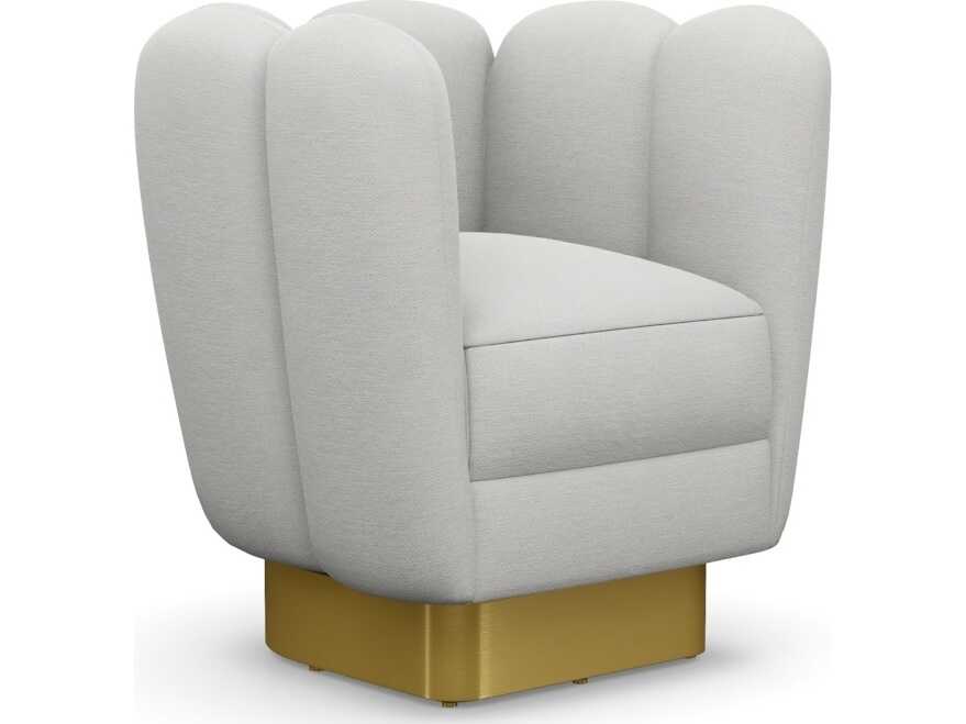 Interlude Home Gallery Swivel White Accent Chair