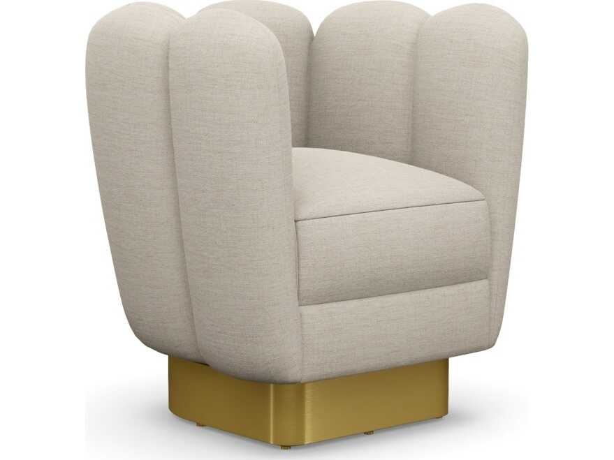 Interlude Home Gallery Swivel Beige Accent Chair