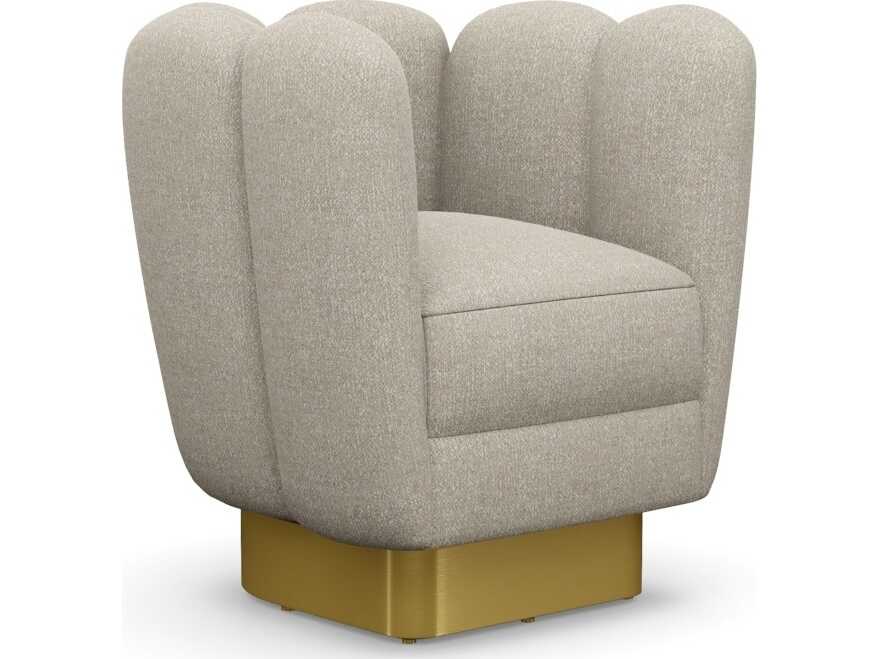 Interlude Home Gallery Swivel Beige Accent Chair
