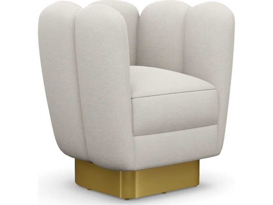 Interlude Home Gallery Swivel Cream Accent Chair