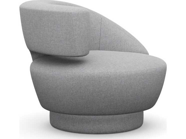 Interlude Home Arabella Swivel Gray Accent Chair